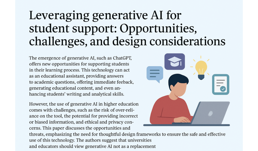 بهره‌گیری از هوش مصنوعی مولد برای حمایت از دانشجویان: فرصت‌ها، چالش‌ها و ملاحظات طراحی